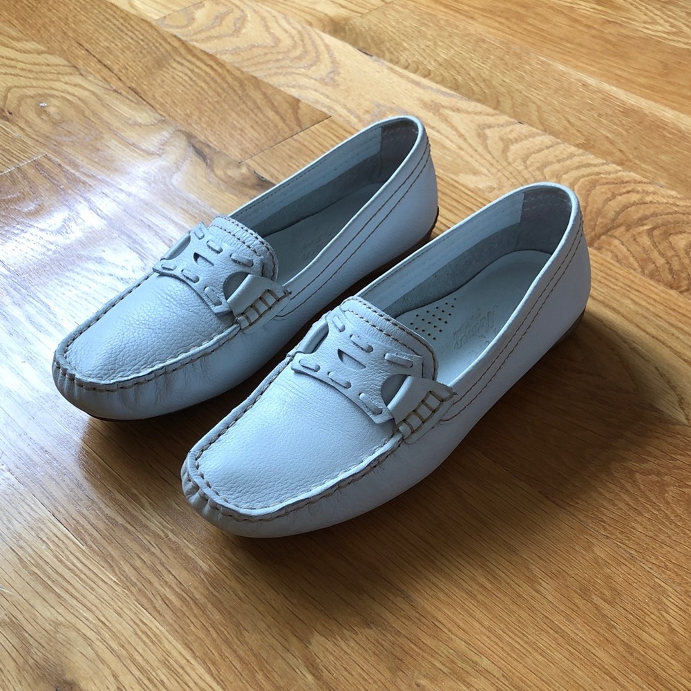 Loafers white Leather Slip-On Driving Loafers made in Brazil